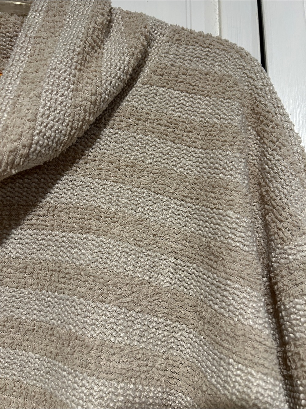 Ruby Rd. Cream Textured Shawl Collar Sweater - Picture 2 of 5